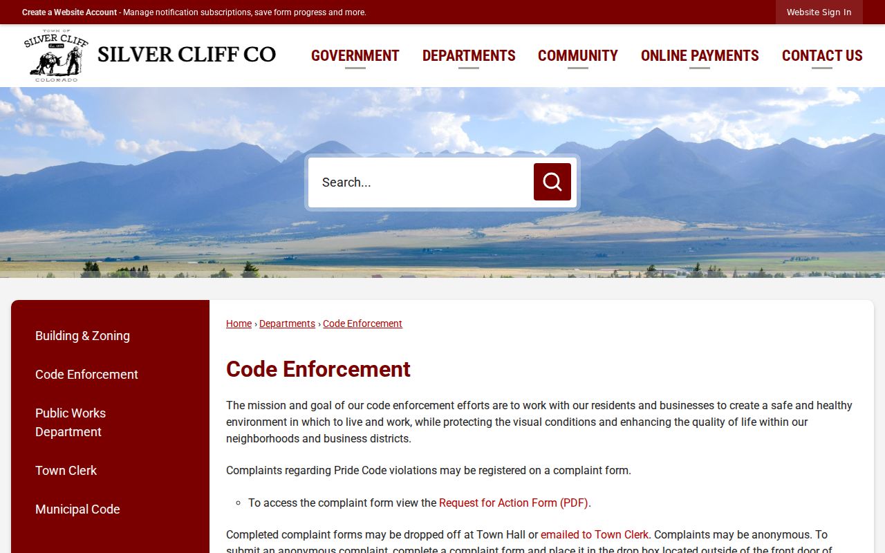 Silver Cliff court docket code enforcement and Sheriff responsibilities