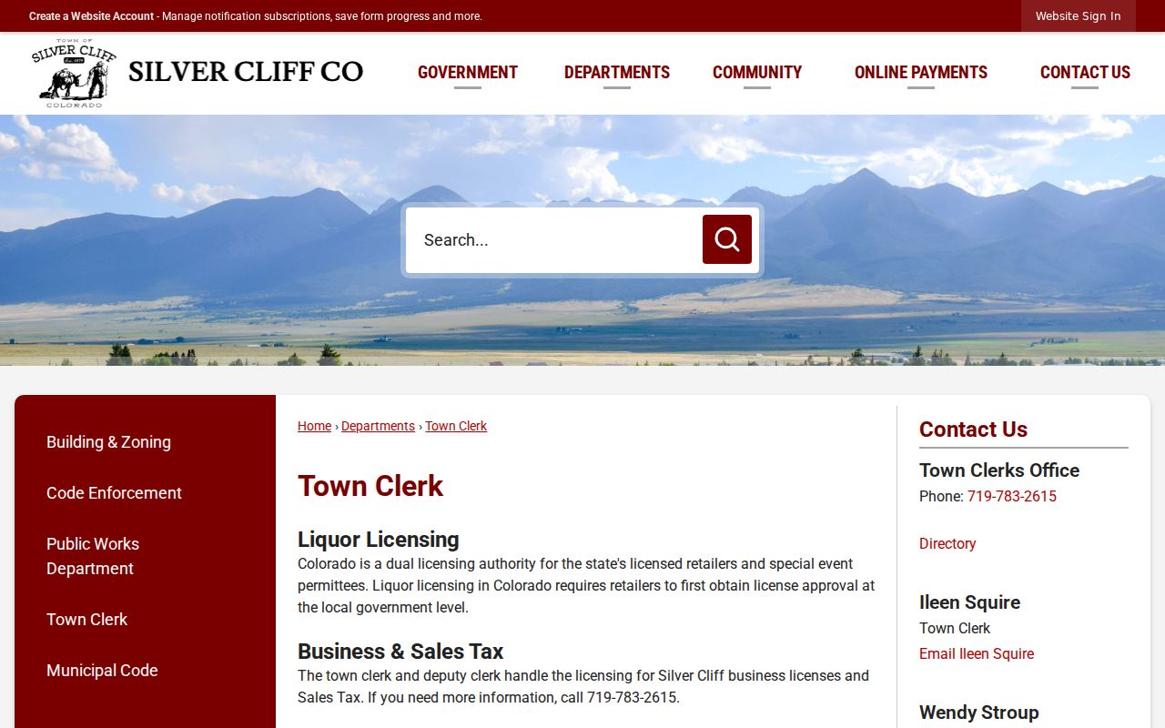 Silver Cliff court docket Town Clerk records channel