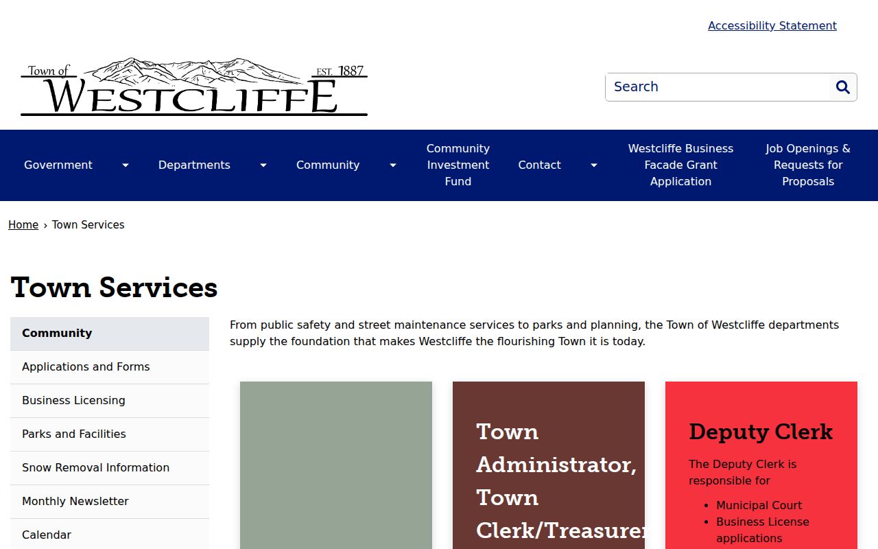 Westcliffe court docket Town Hall and Municipal Court clerk services