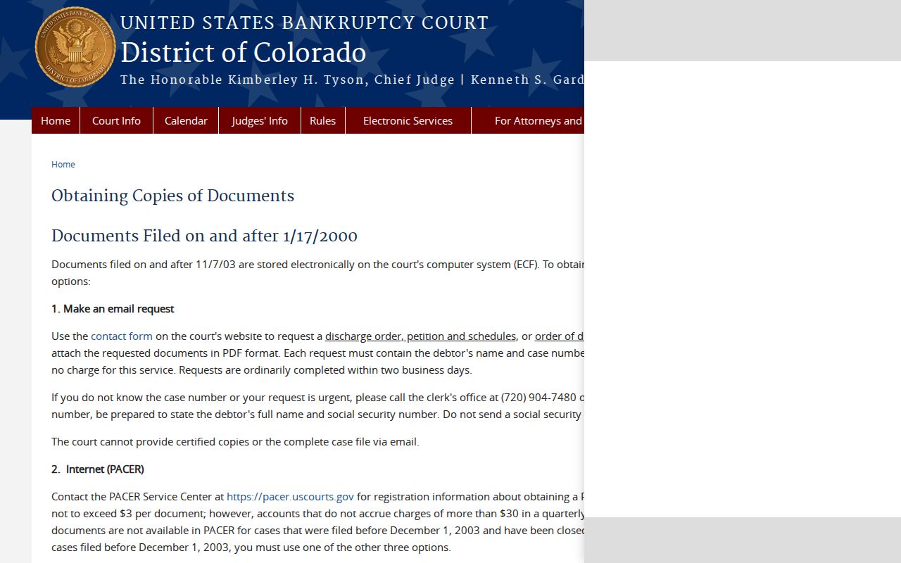 Custer County court records and federal bankruptcy document copies