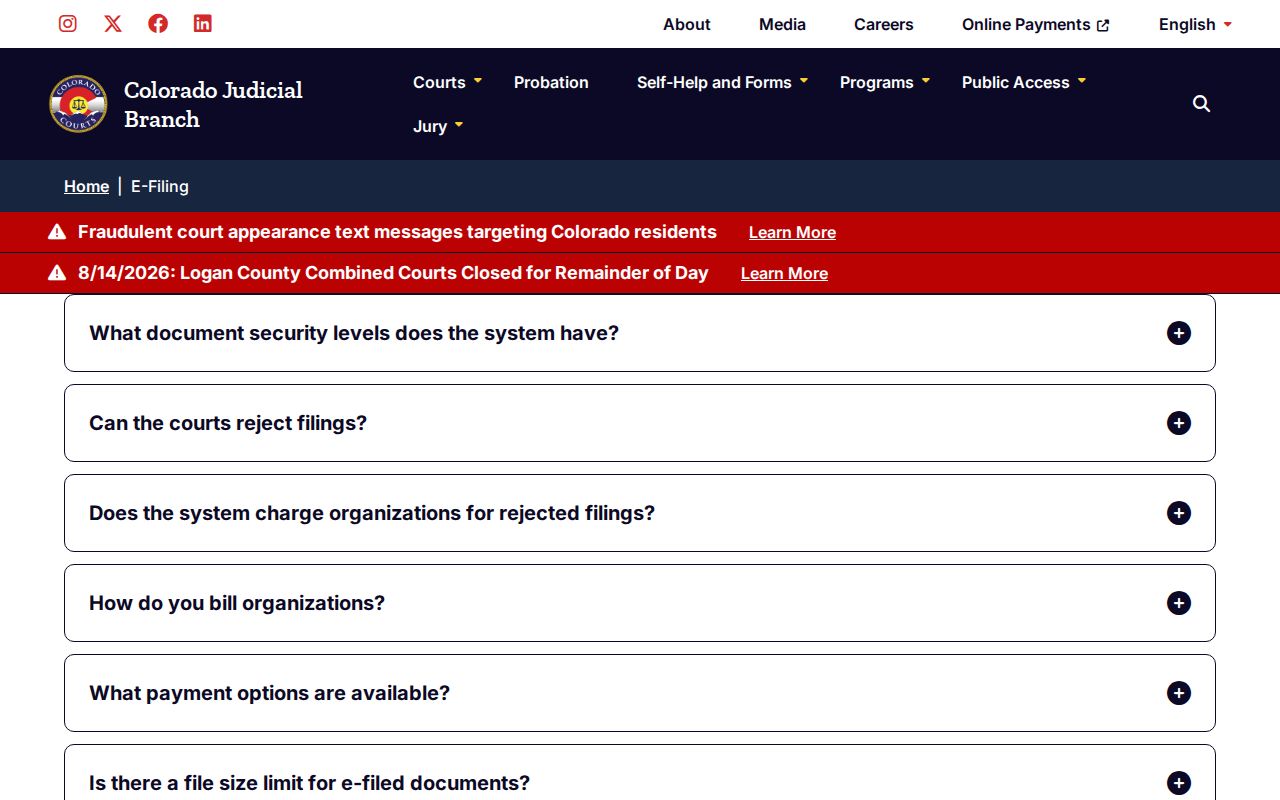 Custer County court records security levels