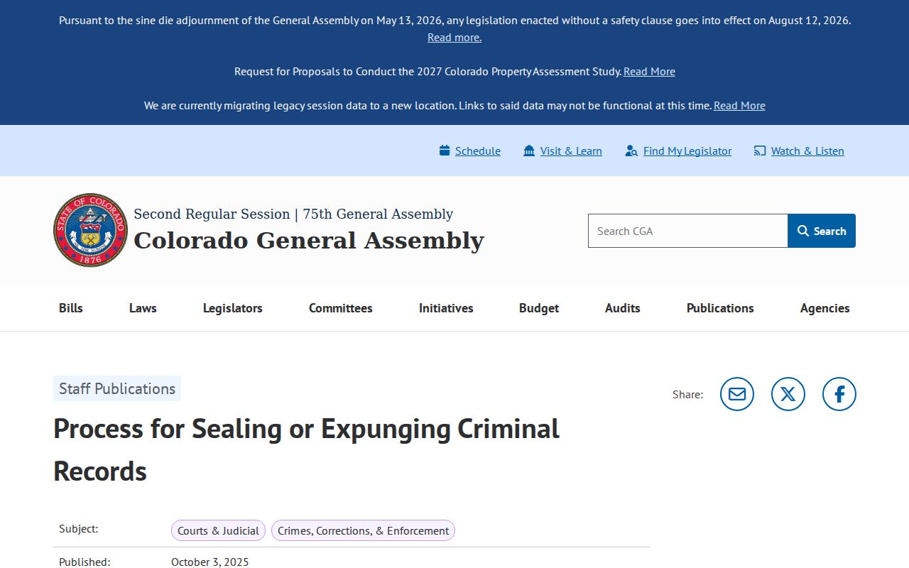 Custer County criminal docket sealing and expungement overview